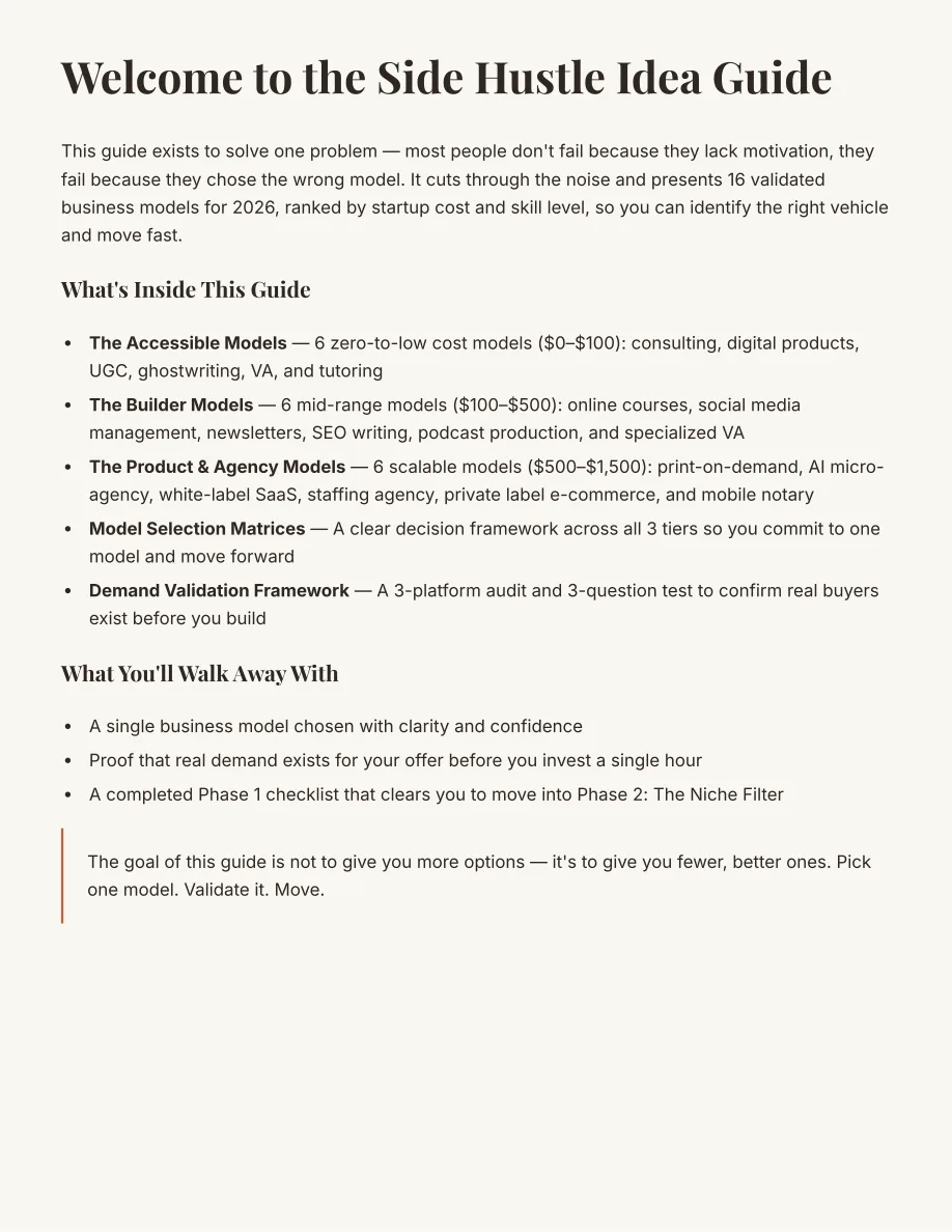 Side Hustle Idea Generator — page 2